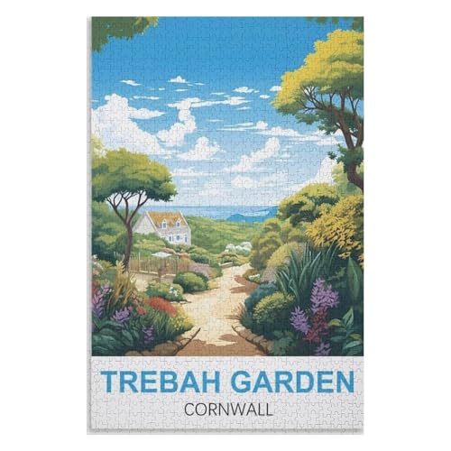 Wohnkultur Geburtstag ，Challenging Games Moderne Lernspiel Stress Relief ，1000 StüCk，Trebah Garden Cornwall，Lernspielzeug FüR Kinder 70x50，Papier Puzzle,AA-1355 von XJUfW