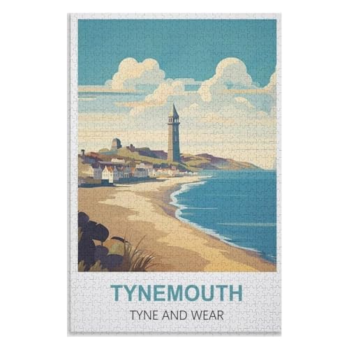 Wohnkultur Geburtstag ，Challenging Games Moderne Lernspiel Stress Relief ，1000 StüCk，Tynemouth Tyne and Wear，Lernspielzeug FüR Kinder 52x38 Papier Puzzle,AA-1143 von XJUfW