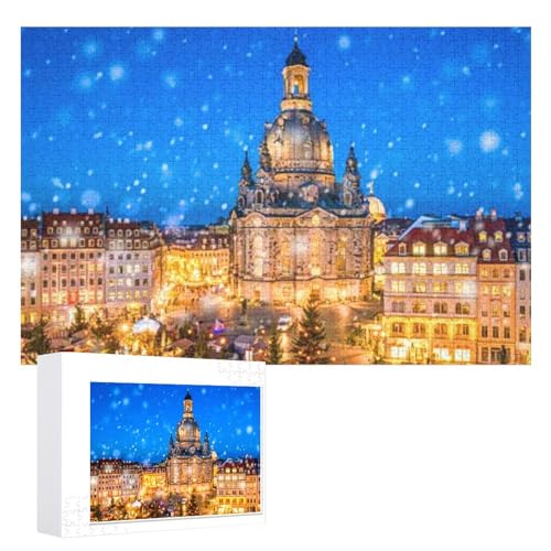 Wohnkultur Geburtstag ，Challenging Games Moderne Lernspiel Stress Relief ，1000 StüCk，Weihnachtsmarkt vor der Dresdner Frauenkirche auf dem Neumarkt, Lernspielzeug FüR Kinder 52x38 von XJUfW