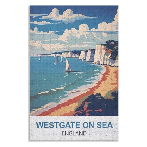 Wohnkultur Geburtstag ，Challenging Games Moderne Lernspiel Stress Relief ，1000 StüCk，Westgate on Sea England，Lernspielzeug FüR Kinder 70x50，Papier Puzzle,AA-1163 von XJUfW