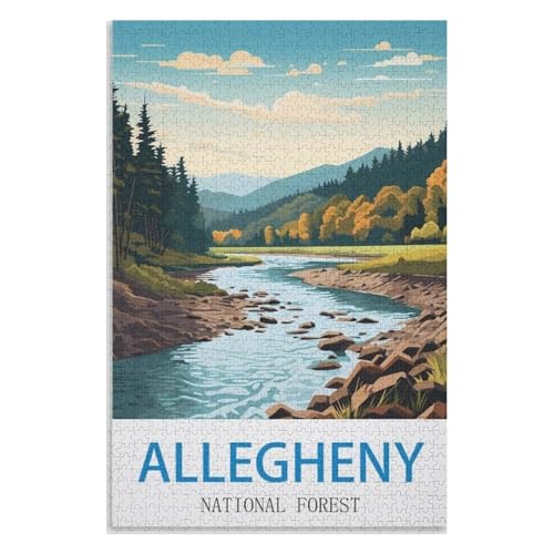 für Familie Freunde Dekorativ，1000 StüCk，Allegheny National Forest，Lernspielzeug FüR Kinder 38x26，Papier Puzzle,AA-718 von XJUfW