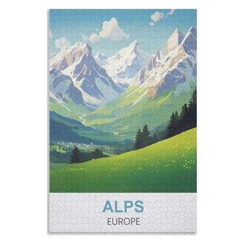 für Familie Freunde Dekorativ,1000 StüCk,Alpen Europa,Lernspielzeug FüR Kinder 52x38 Papier Puzzle,AA-1262 für Familie Freunde Dekorativ,1000 StüCk,Alpen Europa,Lernspielzeug FüR Kinder 52x38 Papier Puzzle,AA-1262 von XJUfW