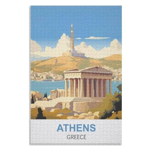 für Familie Freunde Dekorativ，1000 StüCk，Athen Griechenland，Lernspielzeug FüR Kinder 70x50，Papier Puzzle,AA-1214 von XJUfW