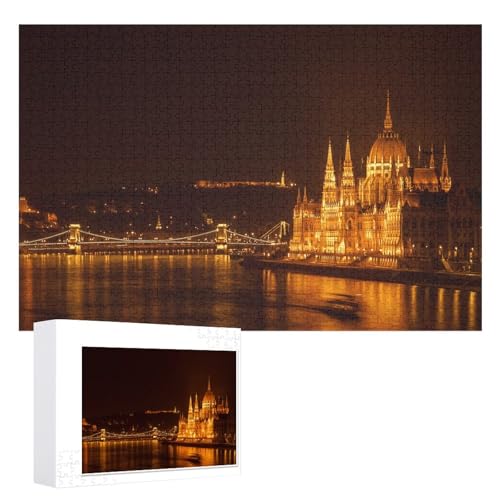 für Familie Freunde Dekorativ，1000 StüCk，Budapest City，，Lernspielzeug FüR Kinder 75x50，Holz Puzzle von XJUfW