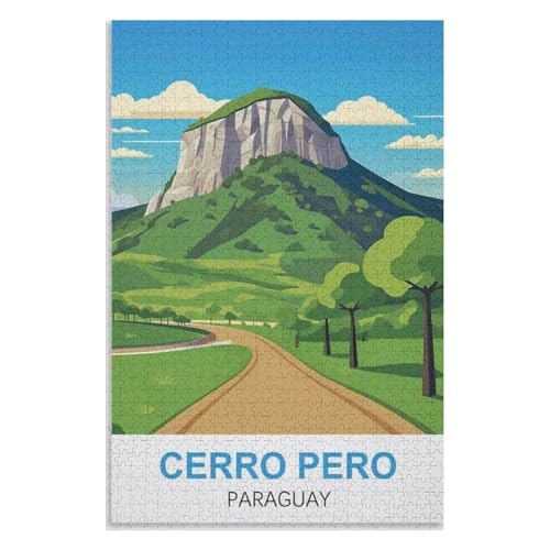 für Familie Freunde Dekorativ，1000 StüCk，Cerro Pero Paraguay，Lernspielzeug FüR Kinder 75x50，Holz Puzzle,AA-1294 von XJUfW
