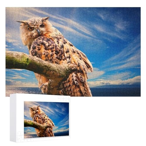 für Familie Freunde Dekorativ，1000 StüCk，Eule Puzzle 1000 Teile ，，Lernspielzeug FüR Kinder 70x50，Papier Puzzle von XJUfW