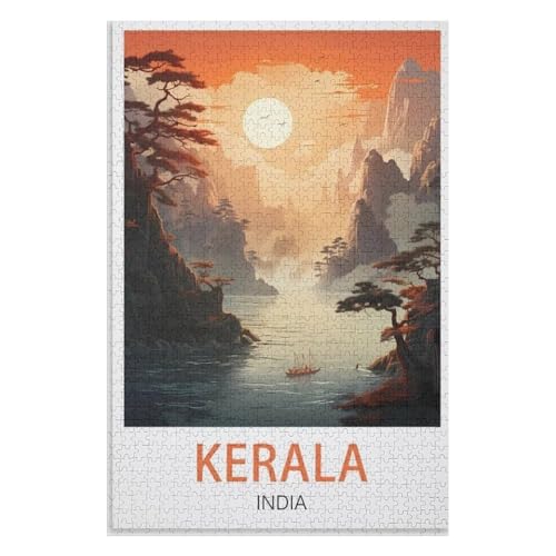 für Familie Freunde Dekorativ,1000 StüCk,Kerala Indien,Lernspielzeug FüR Kinder 52x38 Papier Puzzle,AA-490 für Familie Freunde Dekorativ,1000 StüCk,Kerala Indien,Lernspielzeug FüR Kinder 52x38 Papier Puzzle,AA-490 von XJUfW