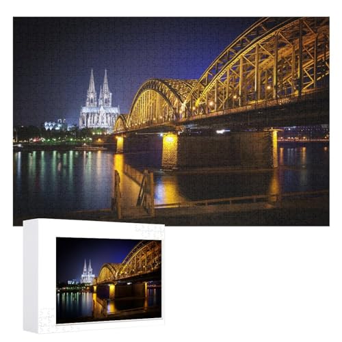 für Familie Freunde Dekorativ，1000 StüCk，Kölner Dom Puzzle 1000 Teile ，，Lernspielzeug FüR Kinder 75x50，Holz Puzzle von XJUfW