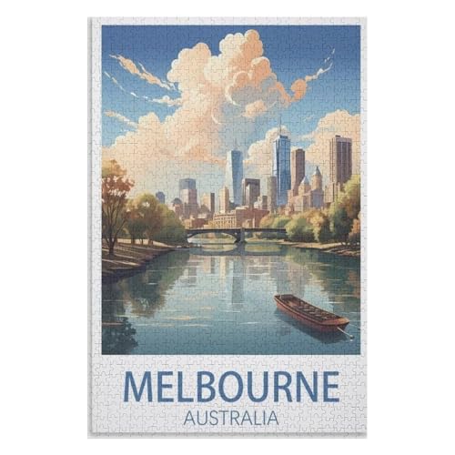 für Familie Freunde Dekorativ，1000 StüCk，Melbourne Australien，Lernspielzeug FüR Kinder 75x50，Holz Puzzle,AA-790 von XJUfW