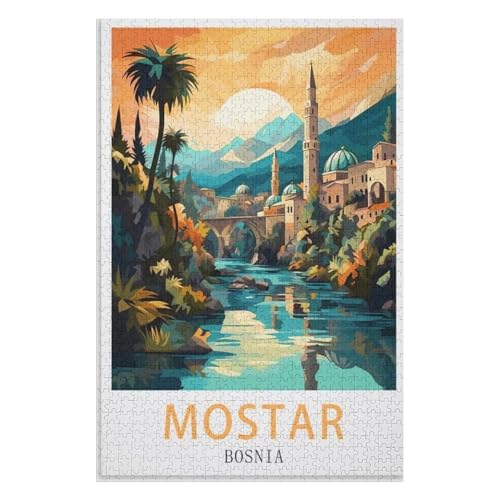 für Familie Freunde Dekorativ,1000 StüCk,Mostar Bosnien,Lernspielzeug FüR Kinder 75x50,Holz Puzzle,AA-138 für Familie Freunde Dekorativ,1000 StüCk,Mostar Bosnien,Lernspielzeug FüR Kinder 75x50,Holz Puzzle,AA-138 von XJUfW