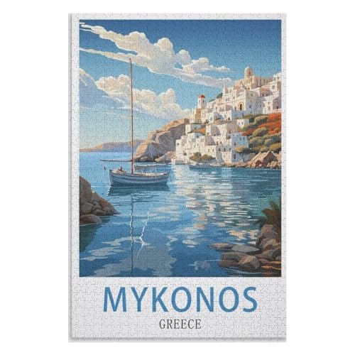 für Familie Freunde Dekorativ,1000 StüCk,Mykonos Griechenland,Lernspielzeug FüR Kinder 52x38 Papier Puzzle,AA-506 für Familie Freunde Dekorativ,1000 StüCk,Mykonos Griechenland,Lernspielzeug FüR Kinder 52x38 Papier Puzzle,AA-506 von XJUfW