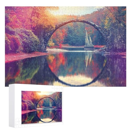 für Familie Freunde Dekorativ,1000 StüCk,„Rakotzbrücke, auch bekannt als Teufelsbrücke,,Lernspielzeug FüR Kinder 38x26,Papier Puzzle für Familie Freunde Dekorativ,1000 StüCk,„Rakotzbrücke, auch bekannt als Teufelsbrücke,,Lernspielzeug FüR Kinder 38x26,Papier Puzzle von XJUfW