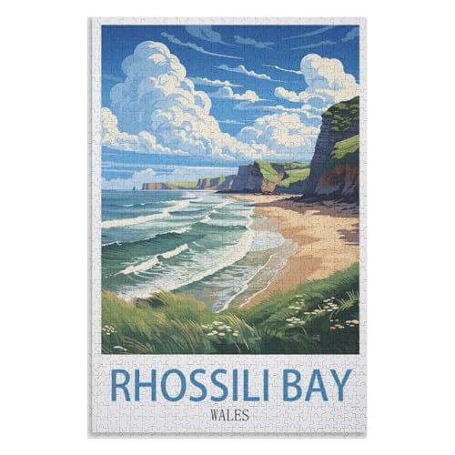 für Familie Freunde Dekorativ,1000 StüCk,Rhossili Bay Wales,Lernspielzeug FüR Kinder 75x50,Holz Puzzle,AA-954 für Familie Freunde Dekorativ,1000 StüCk,Rhossili Bay Wales,Lernspielzeug FüR Kinder 75x50,Holz Puzzle,AA-954 von XJUfW