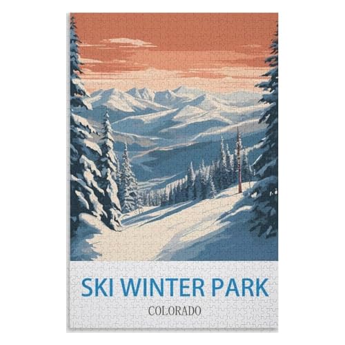 für Familie Freunde Dekorativ,1000 StüCk,Ski Winter Park Colorado,Lernspielzeug FüR Kinder 52x38 Papier Puzzle,AA-1454 für Familie Freunde Dekorativ,1000 StüCk,Ski Winter Park Colorado,Lernspielzeug FüR Kinder 52x38 Papier Puzzle,AA-1454 von XJUfW