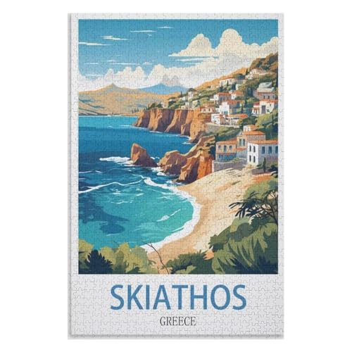 für Familie Freunde Dekorativ,1000 StüCk,Skiathos Griechenland,Lernspielzeug FüR Kinder 52x38 Papier Puzzle,AA-926 für Familie Freunde Dekorativ,1000 StüCk,Skiathos Griechenland,Lernspielzeug FüR Kinder 52x38 Papier Puzzle,AA-926 von XJUfW
