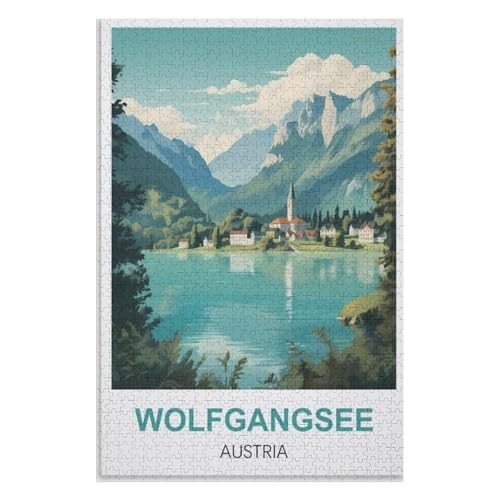 für Familie Freunde Dekorativ,1000 StüCk,Wolfgangsee Österreich,Lernspielzeug FüR Kinder 52x38 Papier Puzzle,AA-1394 für Familie Freunde Dekorativ,1000 StüCk,Wolfgangsee Österreich,Lernspielzeug FüR Kinder 52x38 Papier Puzzle,AA-1394 von XJUfW
