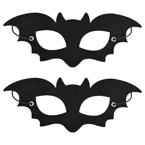 2 Stück Halloween Maske Kinder, Halloween Maske, schwarze Augenmasken, Fledermaus Masken Schwarz, Halloween Fledermauskostüm Maske für Karneval, Rollenspiel, Party, Halloween-Dekorationszubehör 2 Stück Halloween Maske Kinder, Halloween Maske, schwarze Augenmasken, Fledermaus Masken Schwarz, Halloween Fledermauskostüm Maske für Karneval, Rollenspiel, Party, Halloween-Dekorationszubehör von XJWZGM