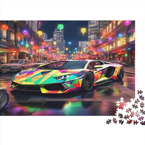 100 Teile Puzzle für Erwachsene LisaMartinez_On_The_Streets_of_a_modern_City_Colorful_Luxury Holzpuzzle Pädagogische intellektuelle Puzzles Lustiges Familienspiel 100 von XJmoney