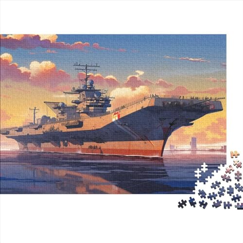 1000 Teile Militärschiff-Puzzle, kreative rechteckige Puzzles für Erwachsene und Kinder, große Puzzles für Familien-Lernspiel 1000 Teile (75 x 50 cm) von XJmoney