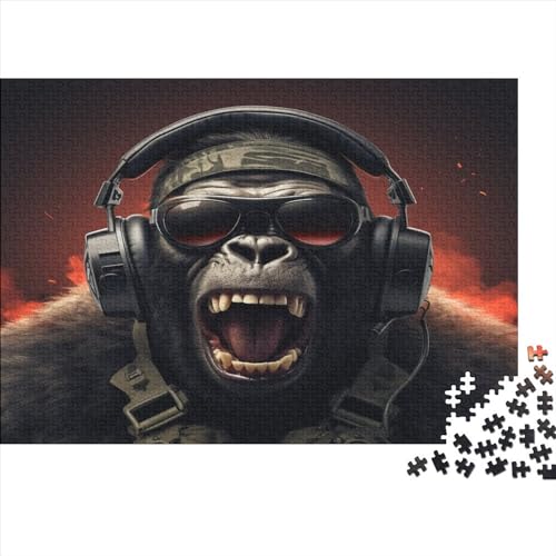 1000 Teile Musik-King-Kong-Puzzle für Erwachsene und Kinder, kreatives rechteckiges Puzzle, Holzpuzzle, lustiges Lernspielzeug, 1000 Teile (75 x 50 cm) von XJmoney