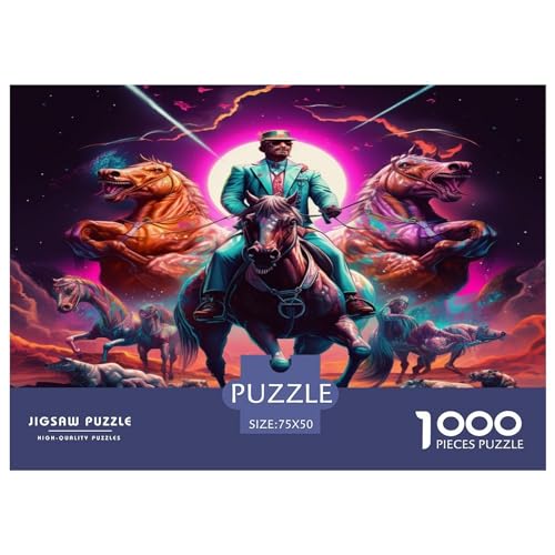 1000 Teile Puzzle Prächtiges Pferd für Erwachsene Kinder Holzpuzzle Lernspielzeug 1000 Teile (75 x 50 cm) von XJmoney
