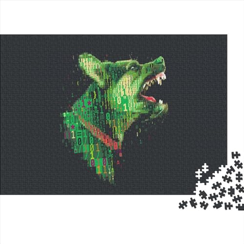 1000 Teile Tschechischer Wolfshund-Puzzle für Erwachsene und Kinder, kreatives rechteckiges Puzzle, Holzpuzzle, lustiges Lernspielzeug, 1000 Teile (75 x 50 cm) von XJmoney