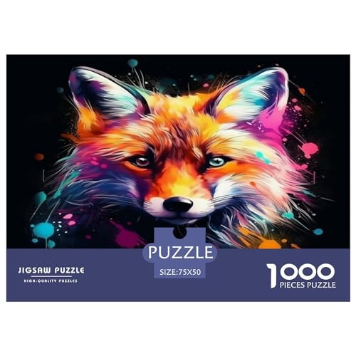 1000 Teile kreatives Puzzle, Fuchs-Puzzle, rechteckiges Puzzle, Lernspielzeug, Geschenk für Kinder und Erwachsene, 1000 Stück (75 x 50 cm) von XJmoney