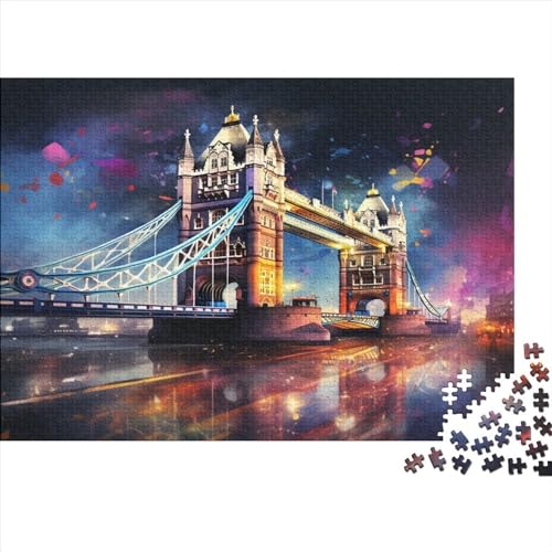 1000 Teile kreatives Puzzle, London-Puzzle, rechteckiges Puzzle, Lernspielzeug, Geschenk für Kinder und Erwachsene, 1000 Teile (75 x 50 cm) von XJmoney