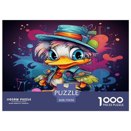 1000-teiliges Holzpuzzle, Entenpuzzle, kreatives rechteckiges Puzzle, Geschenk für Familienspiel, Freunde, 1000 Stück (75 x 50 cm) von XJmoney