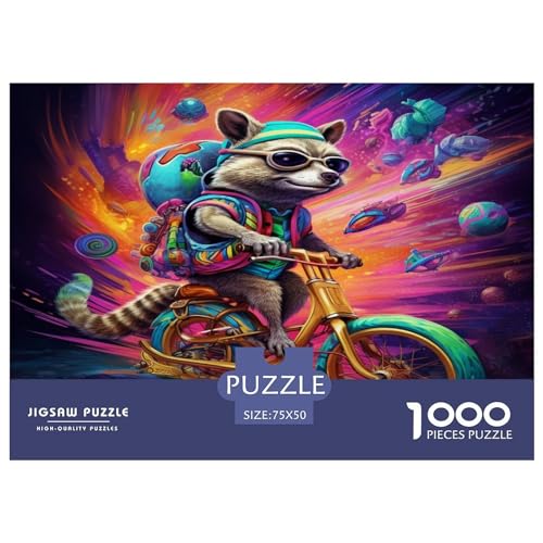 1000-teiliges Holzpuzzle „Reiten_EIN_Fahrrad“-Puzzle, Heimwanddekoration, Lernspielzeug, Geschenk für Familienspiel, 1000 Stück (75 x 50 cm) von XJmoney