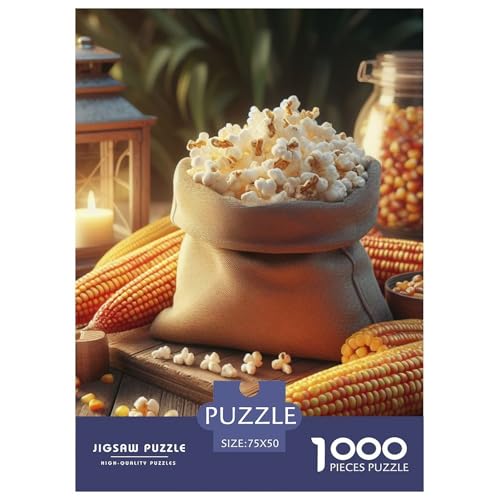 1000-teiliges Popcorn-Mais-Puzzle für Erwachsene, schwierige Puzzles aus Holz für Teenager, Geschenke, Heimdekoration, Puzzle-Spielzeug, 1000 Stück (75 x 50 cm) von XJmoney