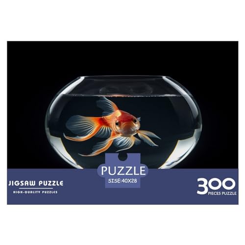 300-teiliges Puzzle für Erwachsene, Goldfisch-Puzzles, 300 Teile, Holzbrett-Puzzle – Entspannungs-Puzzlespiele – Denksport-Puzzle, 300 Teile (40 x 28 cm) von XJmoney