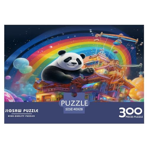 300-teiliges Puzzle für Erwachsene, Pandas, Bücher, Puzzles, 300 Teile, Holzbrett-Puzzle – Entspannungspuzzlespiele, Denksport-Puzzle, 300 Teile (40 x 28 cm) von XJmoney