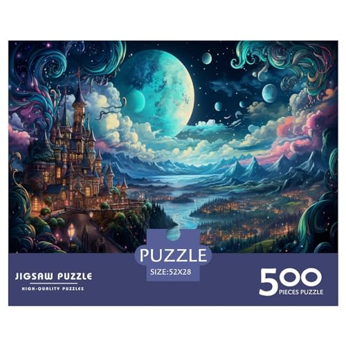 500 Teile Puzzles für Erwachsene, Burgen, Puzzlesets für Familien, Holzpuzzles, Brain Challenge Puzzle, 500 Teile (52 x 38 cm) von XJmoney