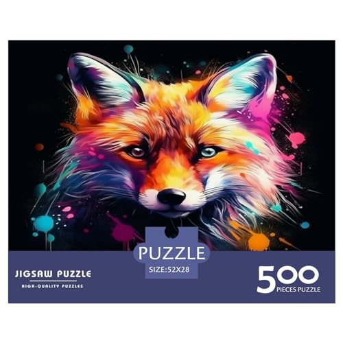 500 Teile Puzzles für Erwachsene, Fuchs-Puzzlesets für Familien, Holzpuzzles, Brain Challenge Puzzle, 500 Teile (52 x 38 cm) von XJmoney
