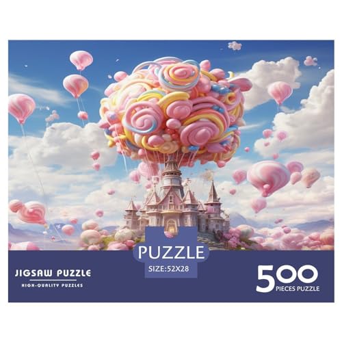 500-teiliges Puzzle, Bunte Luftballons, Puzzle, Holzpuzzle, Montagespielzeug, interaktives Familienspiel, 500 Teile (52 x 38 cm) von XJmoney