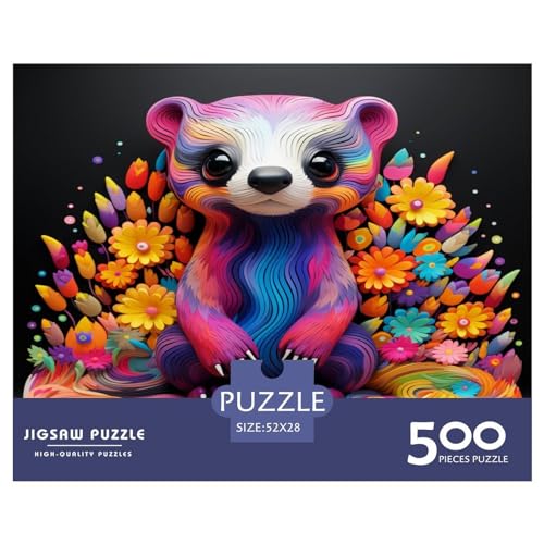 500-teiliges Puzzle, Bunte Puzzles, Holzpuzzle, Montagespielzeug, interaktives Familienspiel, 500 Teile (52 x 38 cm) von XJmoney