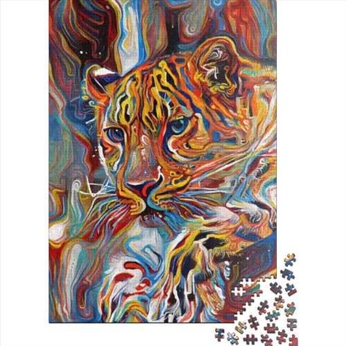Abstraktes Leopardenpuzzle Freundliche Materialien Puzzle aus 100% recyceltem Karton für Kinder und Erwachsene ab 12 Jahren 38 x 26 cm / 1000 Teile von XJmoney