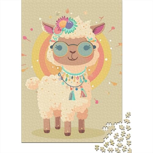 Alpaka Puzzle schwieriges rechteckiges Papierpuzzle für Frauen Männer Ostergeschenke 70 x 50 cm / 1000 Stück von XJmoney