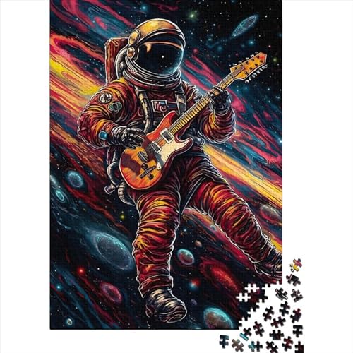 Astro spielt Gitarre Puzzle Personalisierbare Bilder Puzzle aus 100% recyceltem Karton für Jungen oder Mädchen 38x26cm/1000 Teile von XJmoney