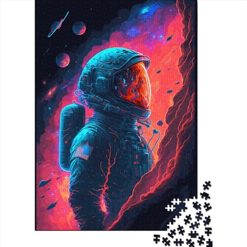Astronaut Portrait 1 Puzzle 100% recycelter Karton Puzzle 100% recycelter Karton für Erwachsene Kinder Geschenke zum Kindertag 70x50cm/1000 Teile von XJmoney