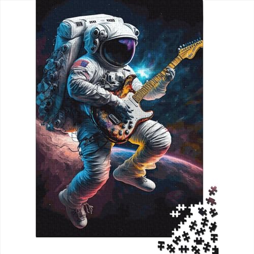 Astronaut spielt Gitarre 854 perfekt eingefasstes Puzzle aus hochwertigem Karton für Kinder ab 12 Jahren Halloween-Geschenke 38 x 26 cm / 1000 Teile von XJmoney