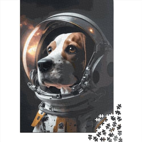 Beagle Astronaut Puzzle Freundliche Materialien Puzzle aus 100% recyceltem Karton für Kinder und Erwachsene ab 12 Jahren Geburtstagsgeschenk 38x26cm/1000 Teile von XJmoney