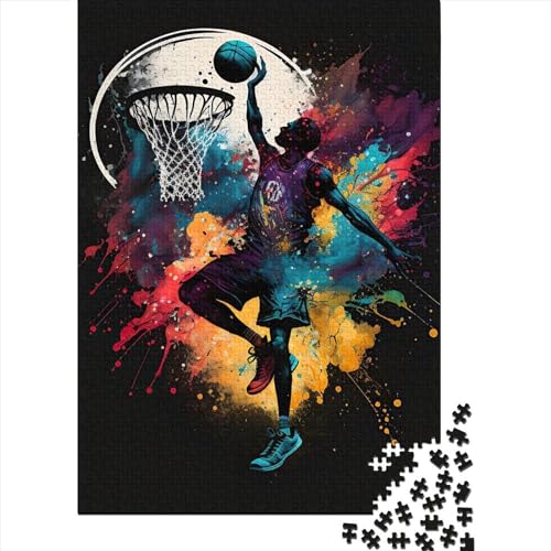 Buntes Basketball-Puzzle, Dekompressionsspielzeug, Puzzle aus 100% recyceltem Karton für erwachsene Kinder, Halloween-Geschenke, 70x50cm/1000 Teile von XJmoney