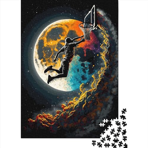 Buntes Basketball-Sport-Puzzle aus 100% recyceltem Karton aus hochwertigem Karton für erwachsene Kinder, Weihnachtsgeschenke 38x26cm/1000 Teile von XJmoney