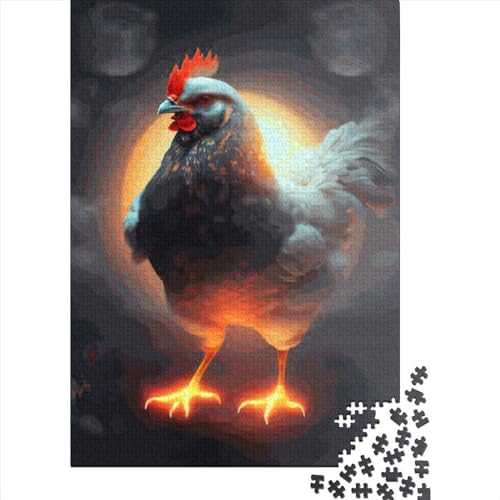 Buntes Hühnchen-Puzzle, Puzzle aus 100 % recyceltem Karton, für Frauen und Männer, 70 x 50 cm, 1000 Stück von XJmoney