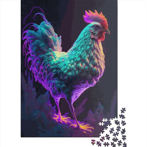 Buntes Hühnerpuzzle 100% recycelter Karton Puzzle aus 100% recyceltem Karton für Erwachsene und Jugendliche Ostergeschenke 70x50cm/1000 Stück von XJmoney