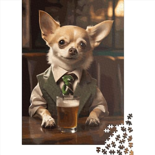 Chihuahua Hundepuzzle Umweltfreundliche Materialien 100% Recycelter Karton für Kinder und Erwachsene ab 12 Jahren Geburtstagsgeschenk 70x50cm/1000 Teile von XJmoney