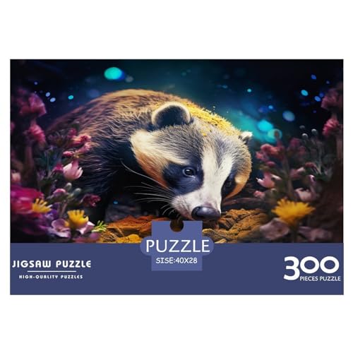 Dachs-Puzzle für Erwachsene, 300 Teile, klassisches Puzzle, Holzpuzzle, Wandkunst, einzigartiges Spielzeug, Geschenk, 300 Stück (40 x 28 cm) von XJmoney