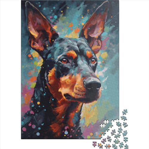 Deutsches Pinscher Puzzle 100% recycelter Karton Premium-Puzzle für Kinder Erwachsene Weihnachtsgeschenke 38x26cm/1000 Teile von XJmoney